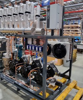 Compressor unit under assembly inside the SCM REF Australia manufacturing facility